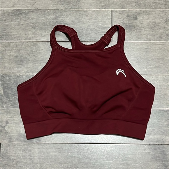 Oner Active Effortless Seamless High Neck Bralette - Rosewood - Medium - Picture 5 of 10